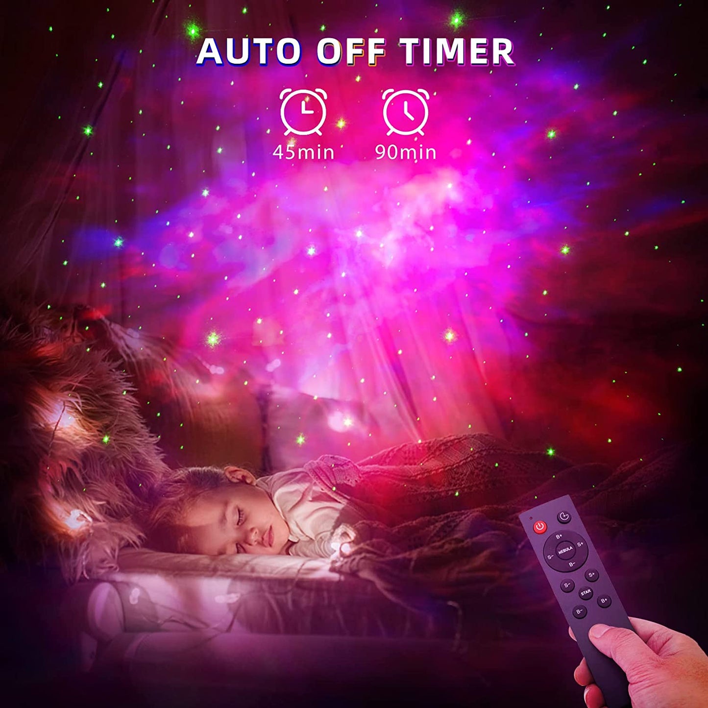 Astronaut Star Projector Night Light Space Projector, Galaxy Starry Nebula Ceiling Projection Lamp with Timer