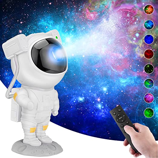 Astronaut Star Projector Night Light Space Projector, Galaxy Starry Nebula Ceiling Projection Lamp with Timer