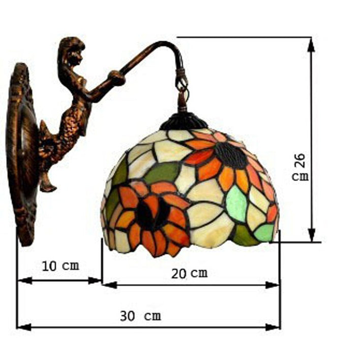 Mediterranean Style Stained Glass Wall Sconce