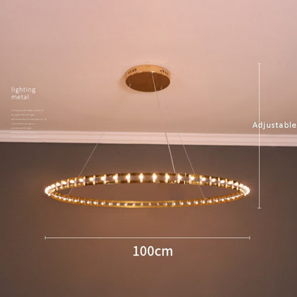 Modern Simple Stainless Steel Ring Chandelier