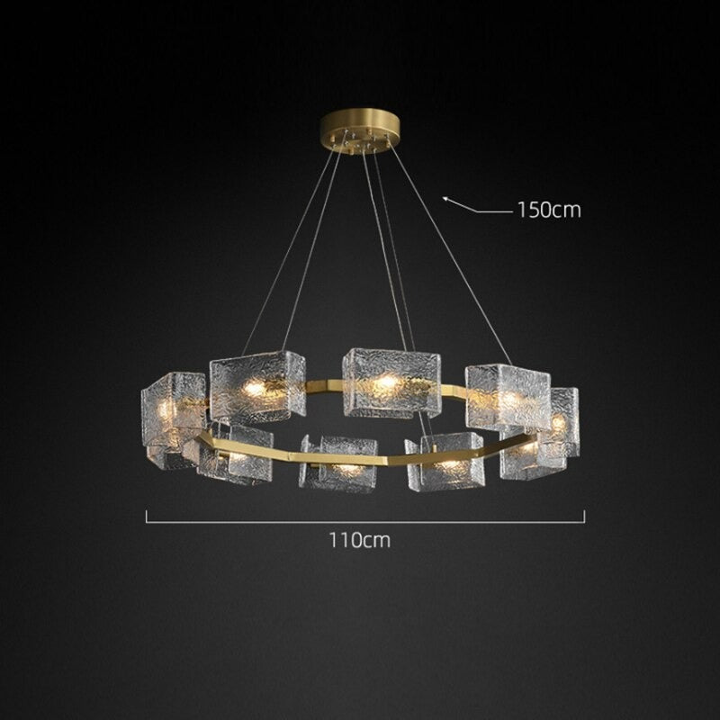 Simple Nordic Water Glass Golden LED Chandelier Lamp