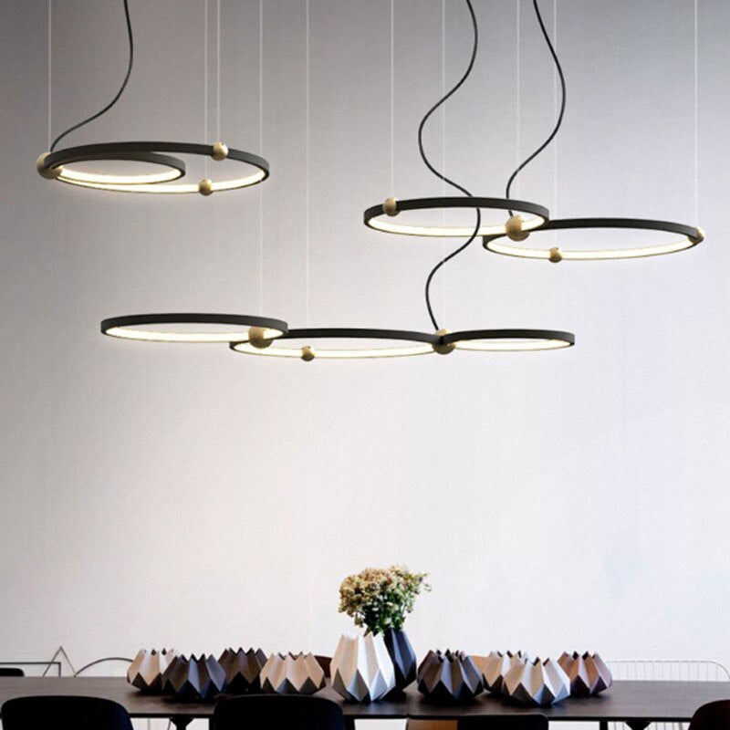 Modern Black Ring LED Chandelier