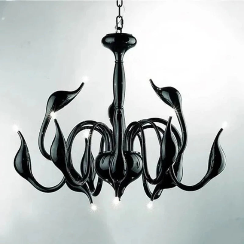 12 Lights Swan Decor Chandelier Lamp