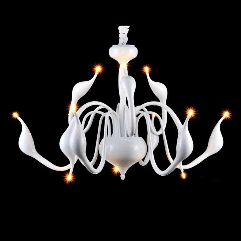 12 Lights Swan Decor Chandelier Lamp