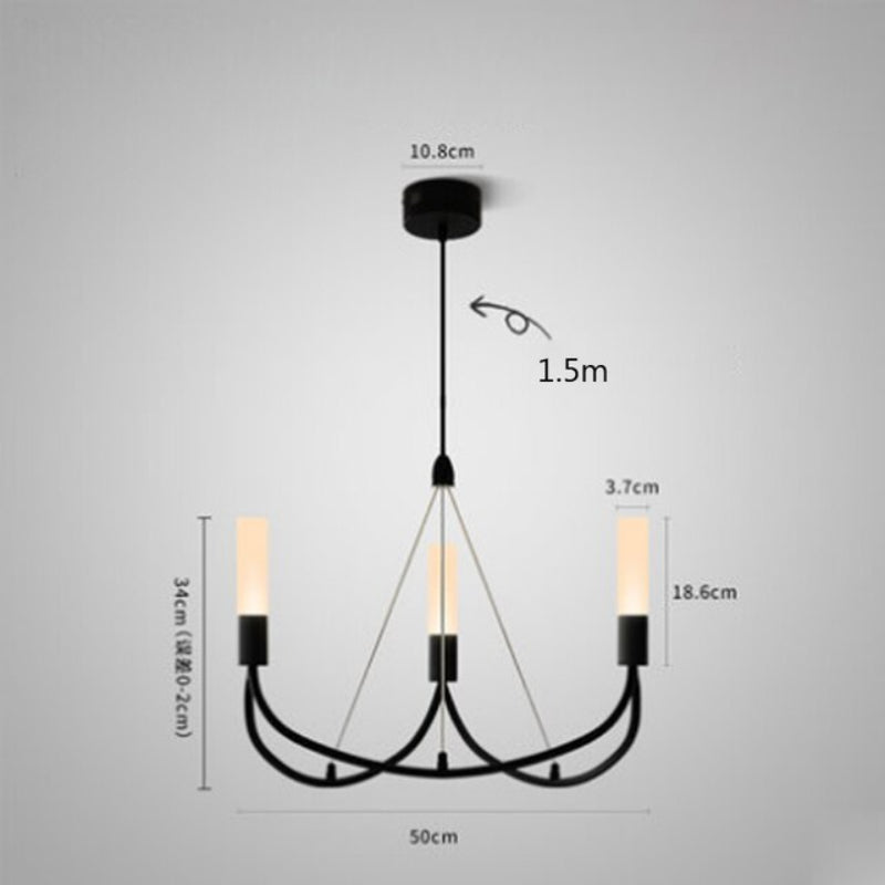 Retro Simple Black Painted LED Chandelier