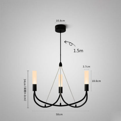 Retro Simple Black Painted LED Chandelier