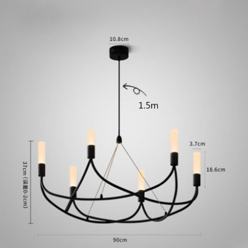 Retro Simple Black Painted LED Chandelier