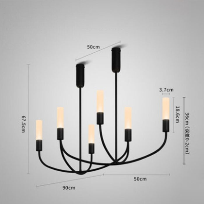 Retro Simple Black Painted LED Chandelier