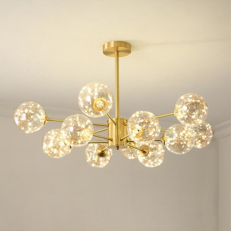 Nordic Golden Metal Living Room Chandelier Lamp