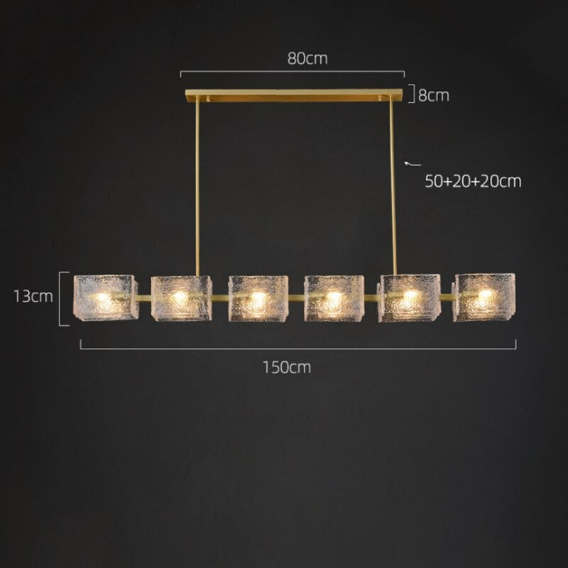 Simple Nordic Water Glass Golden LED Chandelier Lamp