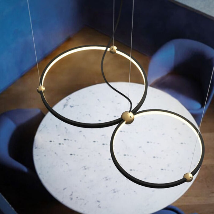 Modern Black Ring LED Chandelier