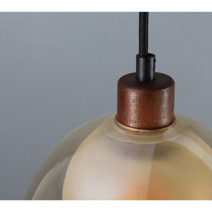 Nordic Single Head Brown Glass Pendant Lamp