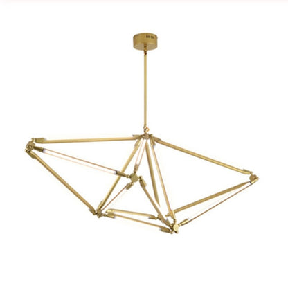 Postmodern Minimalist Golden Painted Metal Adjustable Chandelier