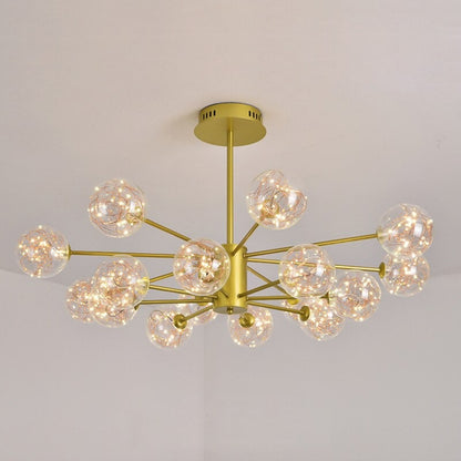 Nordic Golden Metal Living Room Chandelier Lamp