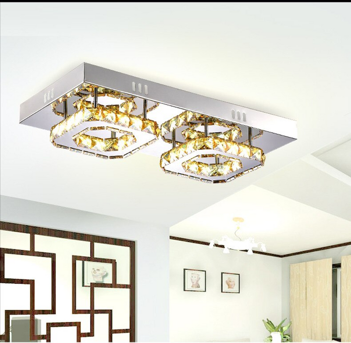 Modern Rectangle Led Crystal Ceiling Lamp