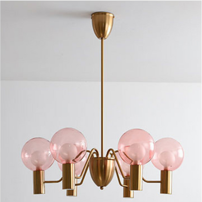 Nordic Minimalist Golden Electroplated Metal Chandelier