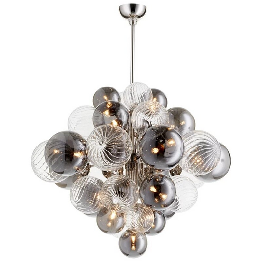 Chrome Designer Bubble Glass Ball Chandelier