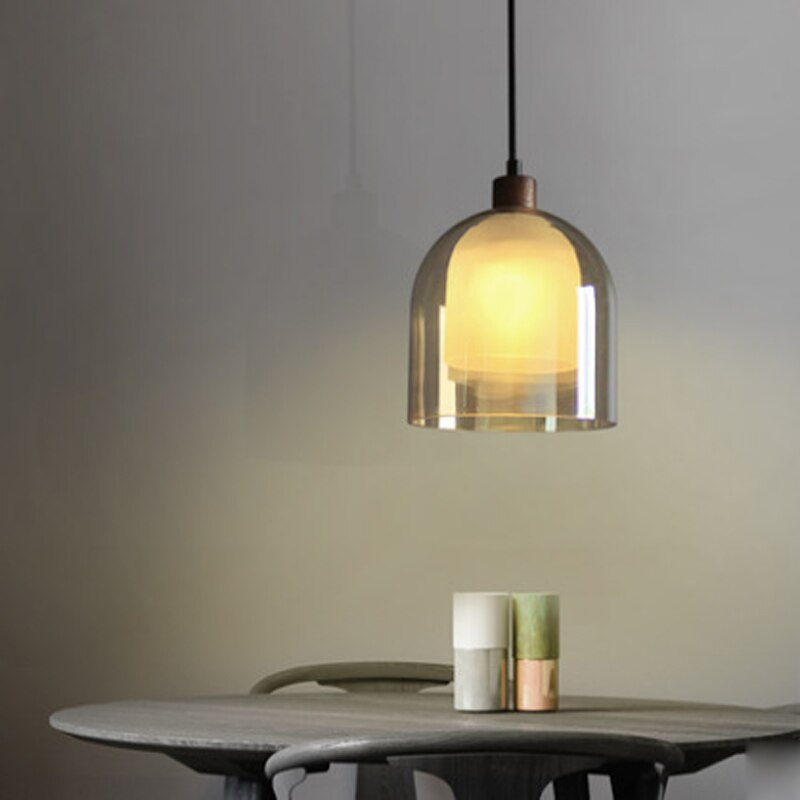 Nordic Single Head Brown Glass Pendant Lamp