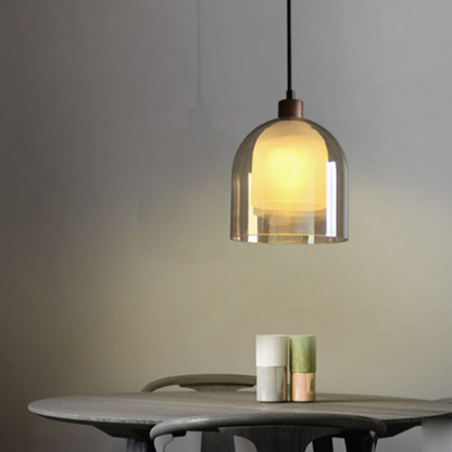 Nordic Single Head Brown Glass Pendant Lamp