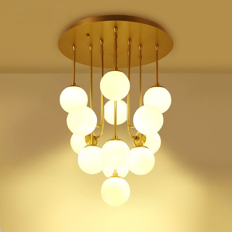 Modern Creative Glass Ball Iron Nordic Ceiling Chandelier