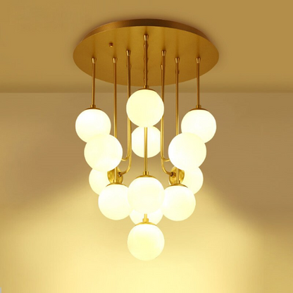 Modern Creative Glass Ball Iron Nordic Ceiling Chandelier