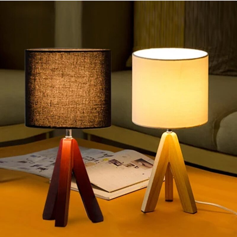 Nordic Tripod Wooded Table Lamp