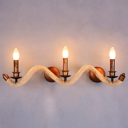 Retro Handmade Hemp Rope Led Wall Lamp