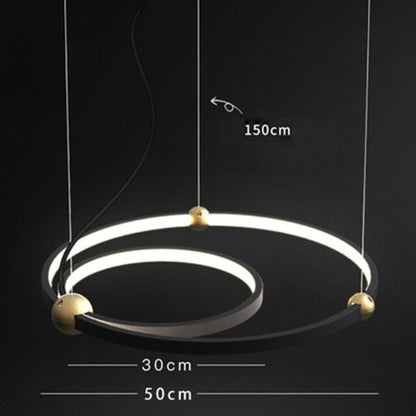 Modern Black Ring LED Chandelier