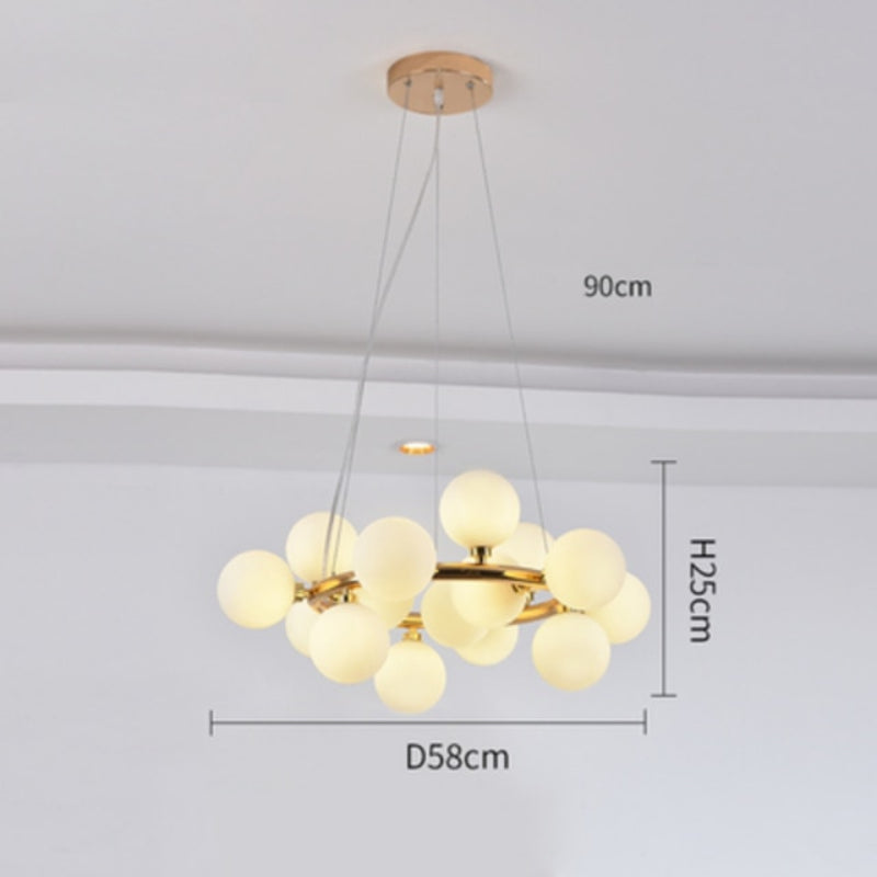 Modern Circular Glass Beans Pendant Lamp