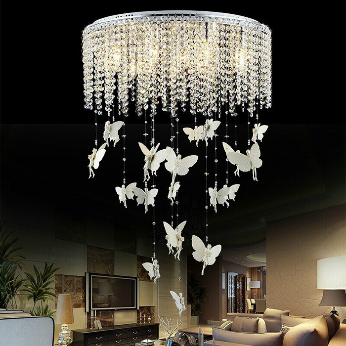 Creative Angel Butterfly Crystal Ceiling Lamp