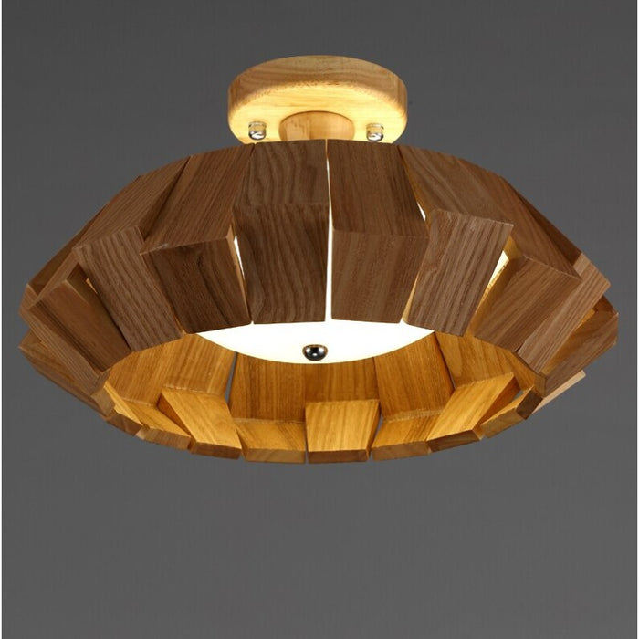 Retro LED Wood Art Ceiling Lamp