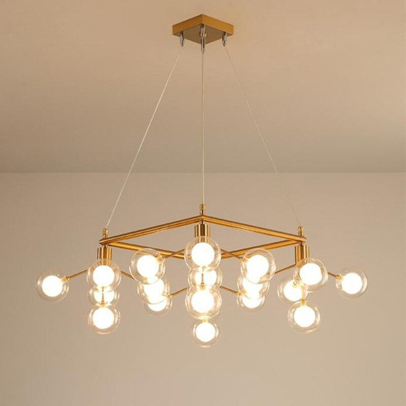 Modern LED Chandelier Glass Hanging Lamp