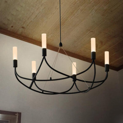 Retro Simple Black Painted LED Chandelier