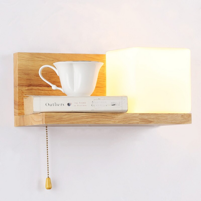 Japanese Style Simple Wooden Furniture Wall Lamp