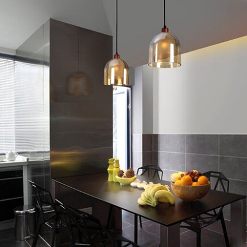 Nordic Single Head Brown Glass Pendant Lamp