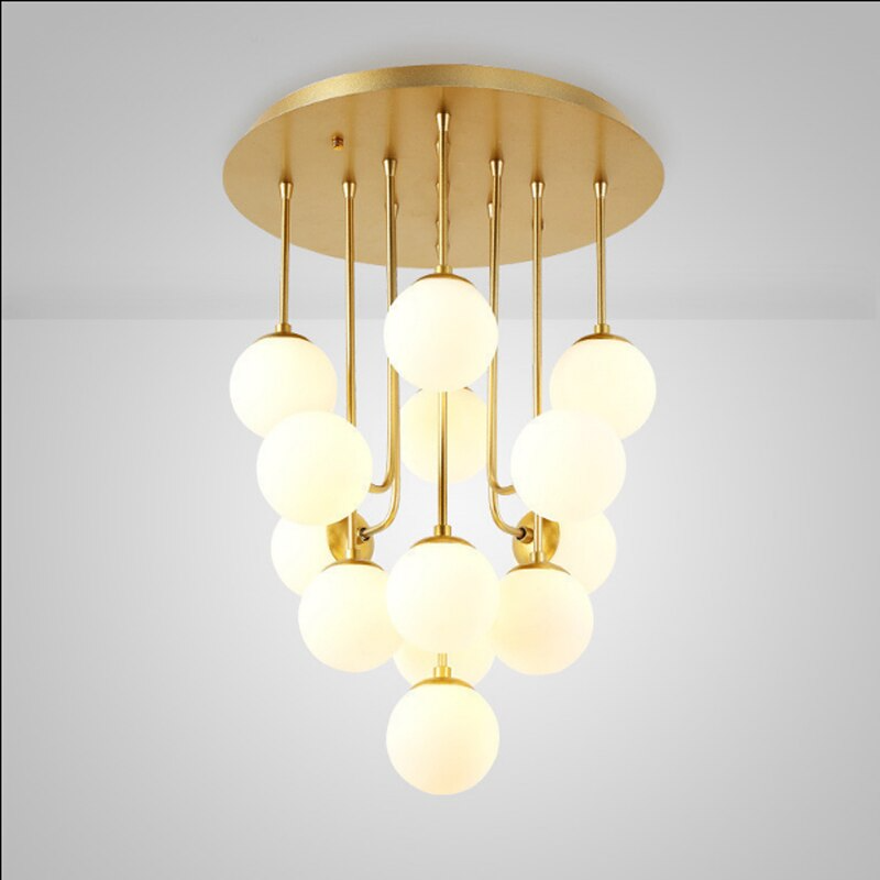 Modern Creative Glass Ball Iron Nordic Ceiling Chandelier