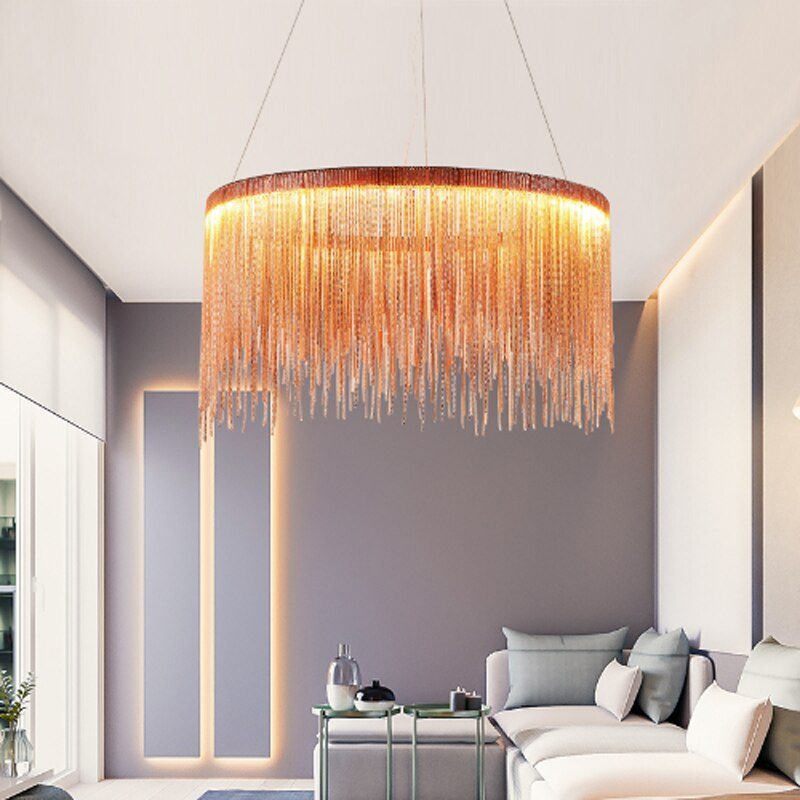 Modern Iron Chain LED Pendant Light