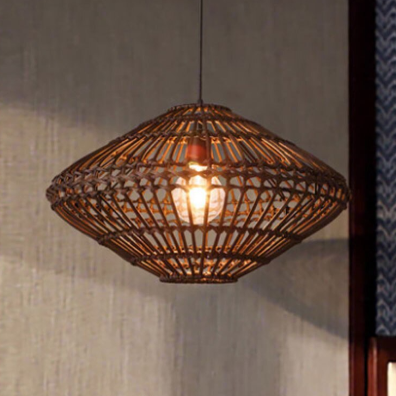 Vintage Rattan LED Pendant Lamp