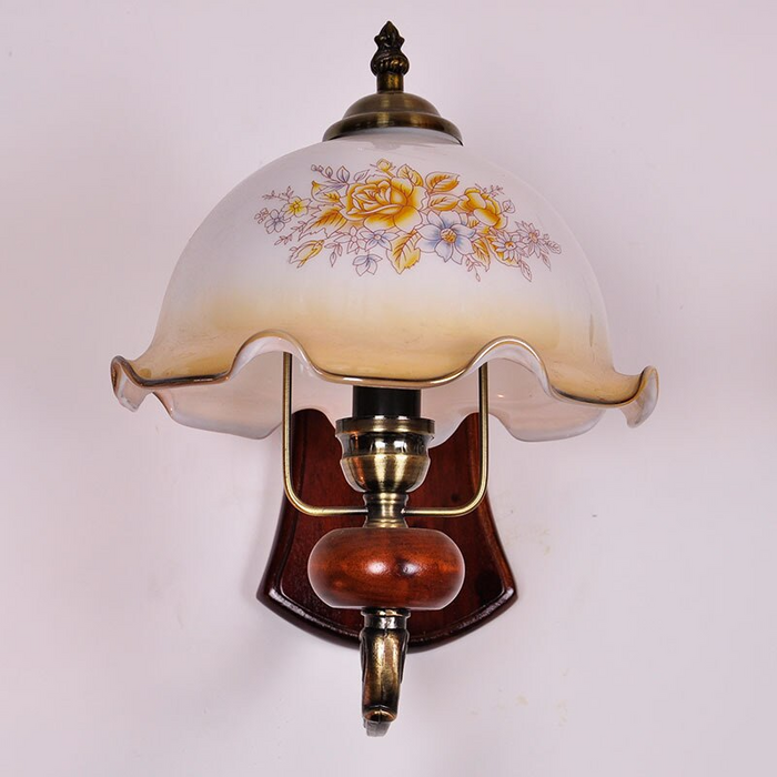 Rustic Vintage Solid Wood Wall Lamp