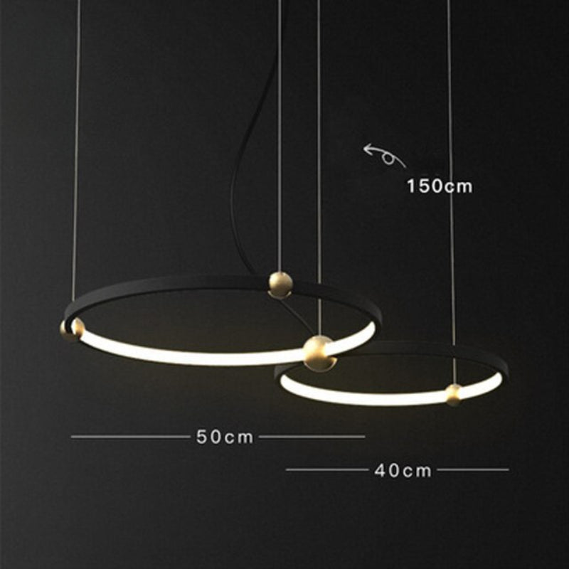 Modern Black Ring LED Chandelier