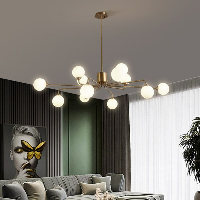 Creative White Glass Ball LED Pendant Lamp