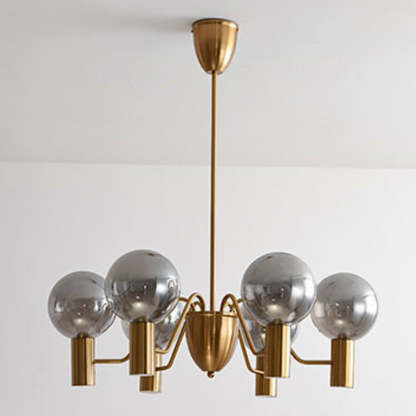 Nordic Minimalist Golden Electroplated Metal Chandelier