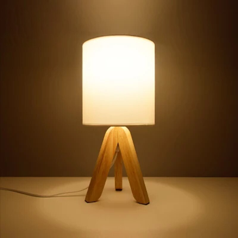 Nordic Tripod Wooded Table Lamp