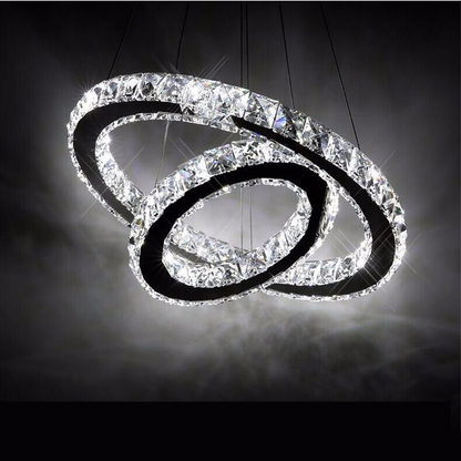 Diamond 2 Ring LED K9 Crystal Pendant Lamp