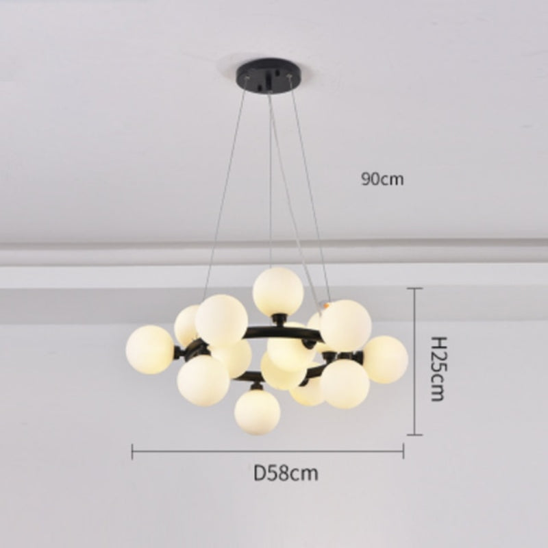 Modern Circular Glass Beans Pendant Lamp