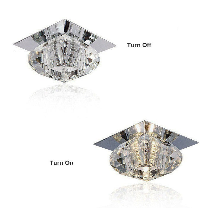 3W Square Crystal Aisle LED Ceiling Lamp