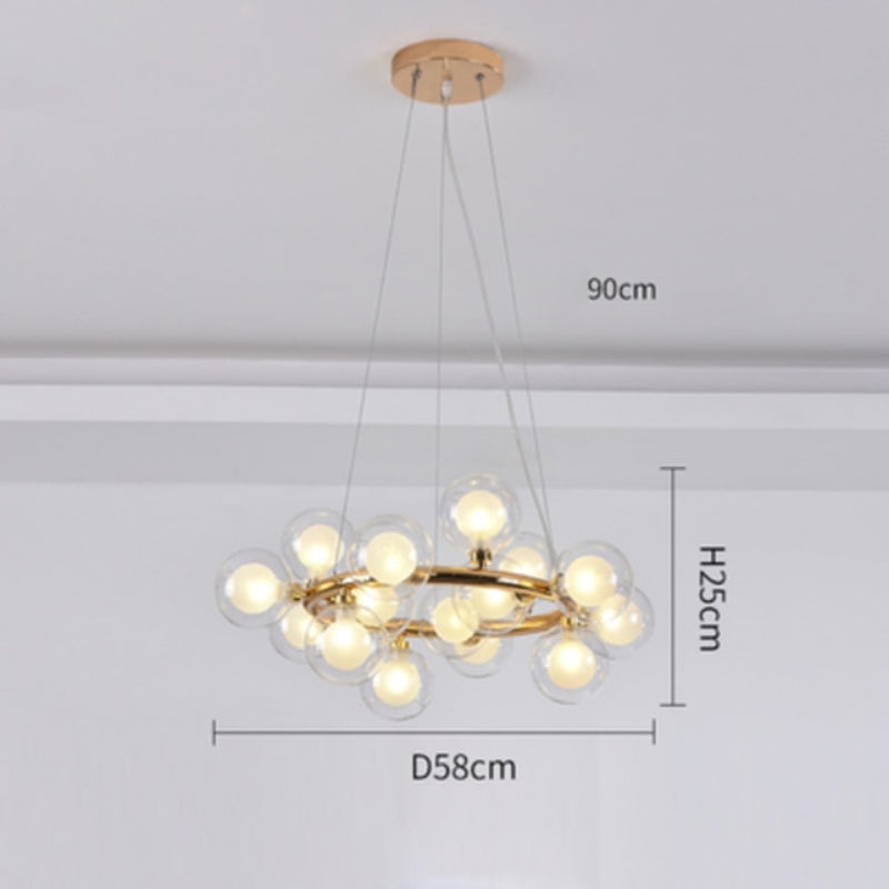 Modern Circular Glass Beans Pendant Lamp