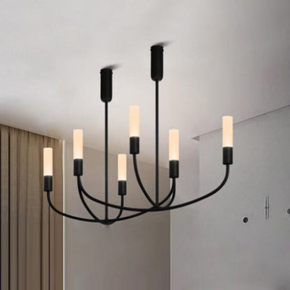 Retro Simple Black Painted LED Chandelier