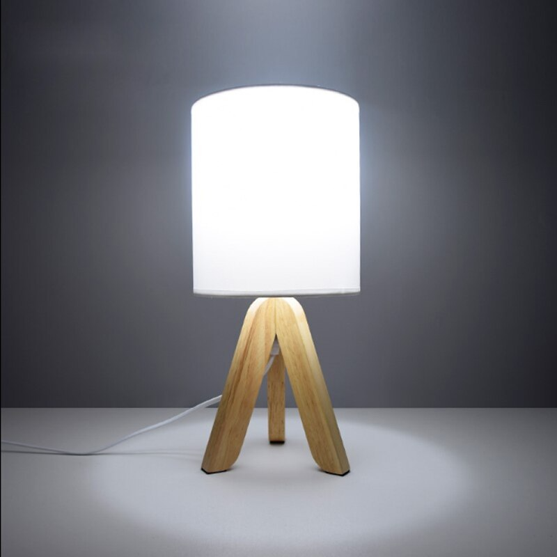 Nordic Tripod Wooded Table Lamp