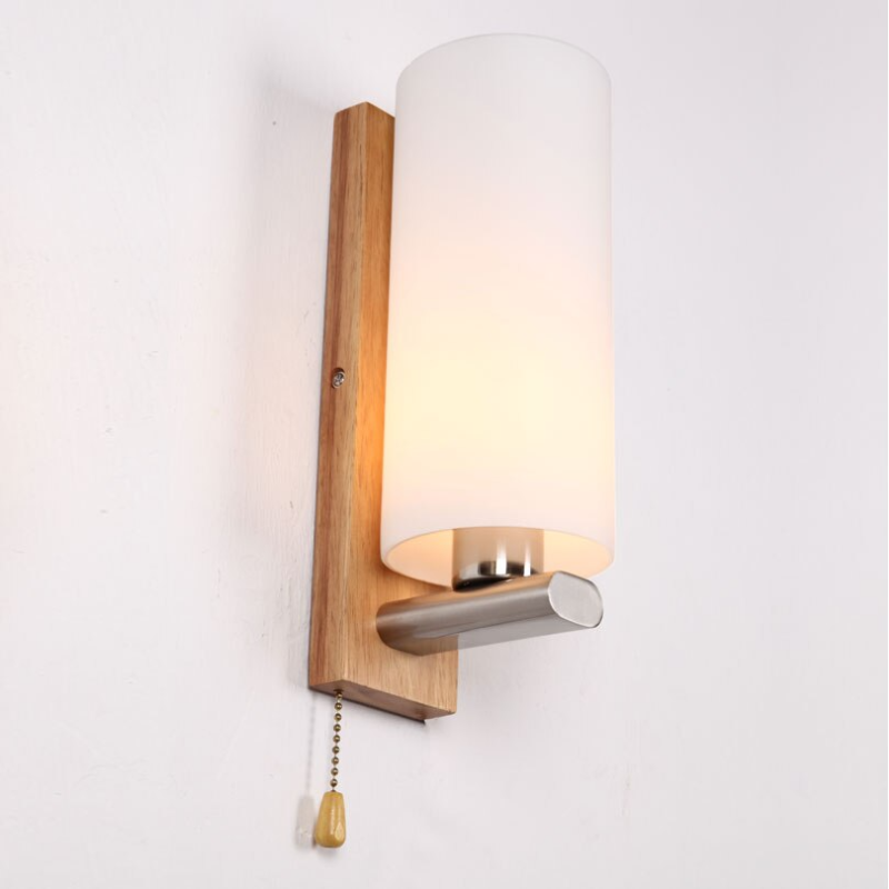 Creative Fashion Wood Vanity Mirror Lights Wall Lamp